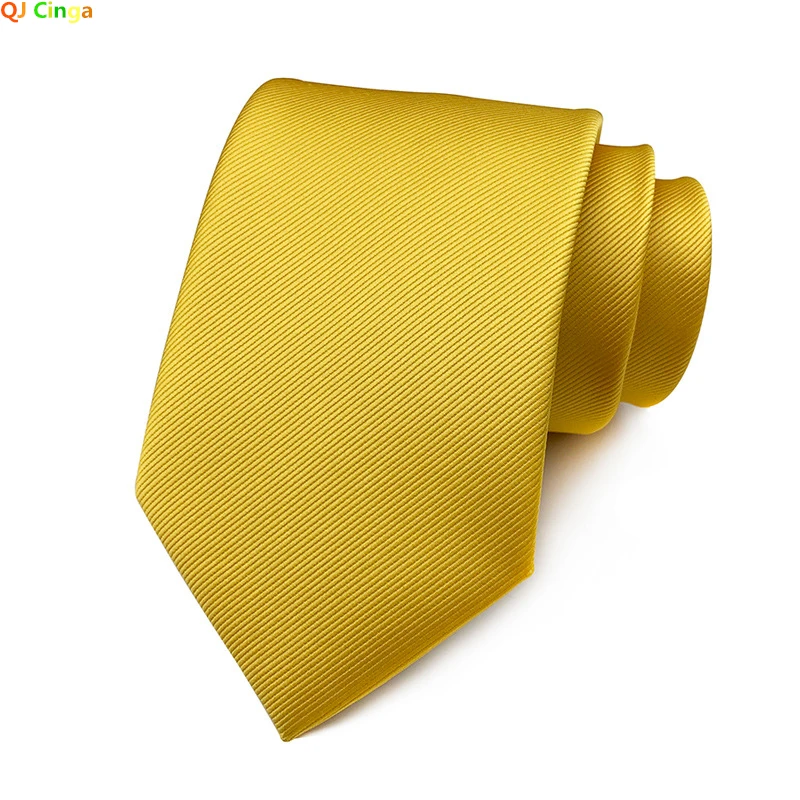 Gold Tie Men's Business Wedding Party Ties Length 146cm Width 8cm Blue Red Green Purple Tie