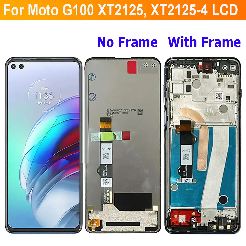 ЖК-дисплей 6 7 дюйма для Motorola Moto G100 с рамкой сенсорный дигитайзер в сборе замена