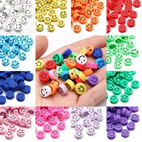 10mm smiley round clay beads colorful polymer loose spacer beads for kids necklace bracelet charm diy jewelry making accessories