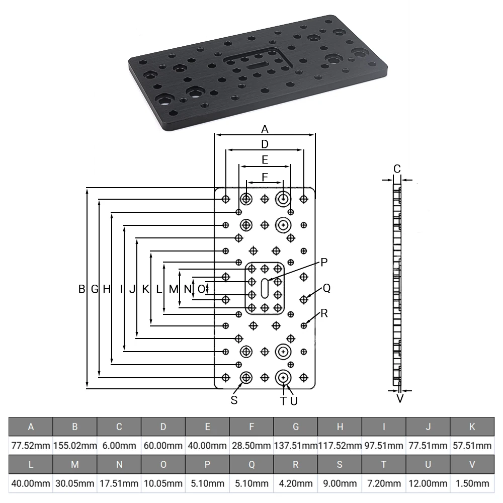 

1 шт. двойной широкий C-образный костюм Gantry Plate для Mini V-образного колеса ось Z для 3D-принтеров и Mini CNC