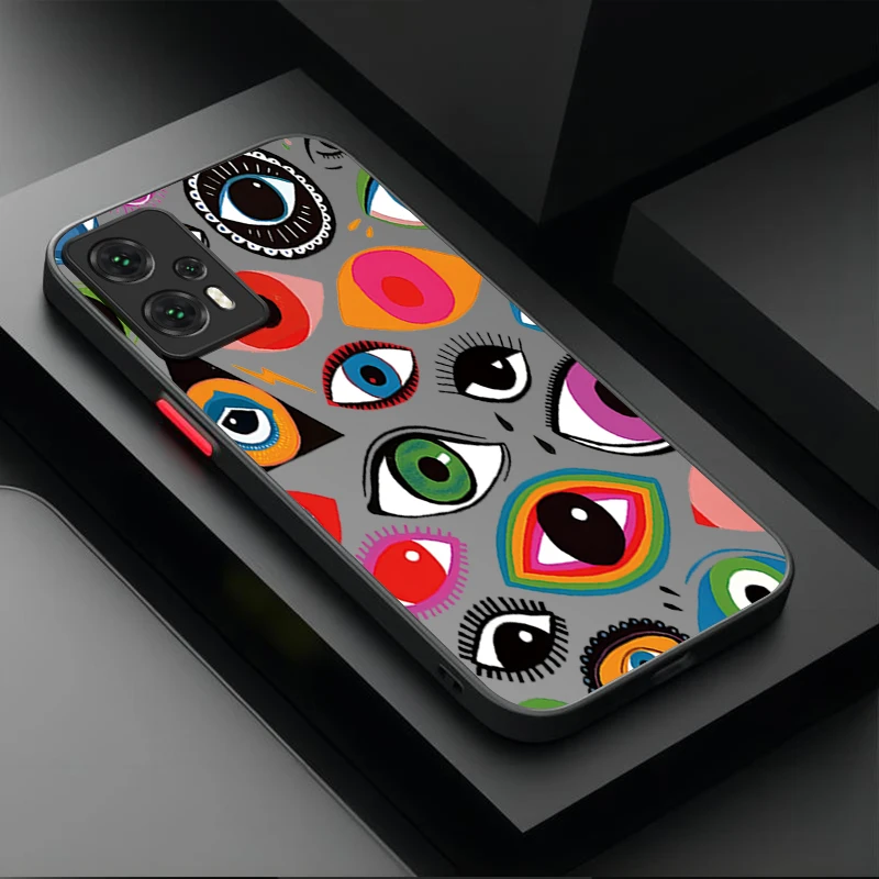 Яркий чехол Lucky с рисунком глаз для Xiaomi POCO M6 Pro 4G C65 X6X3 NFC X4 GT X5 F3 F4 F5 F6 13T 12T 11T 10T 13 12 11 Lite