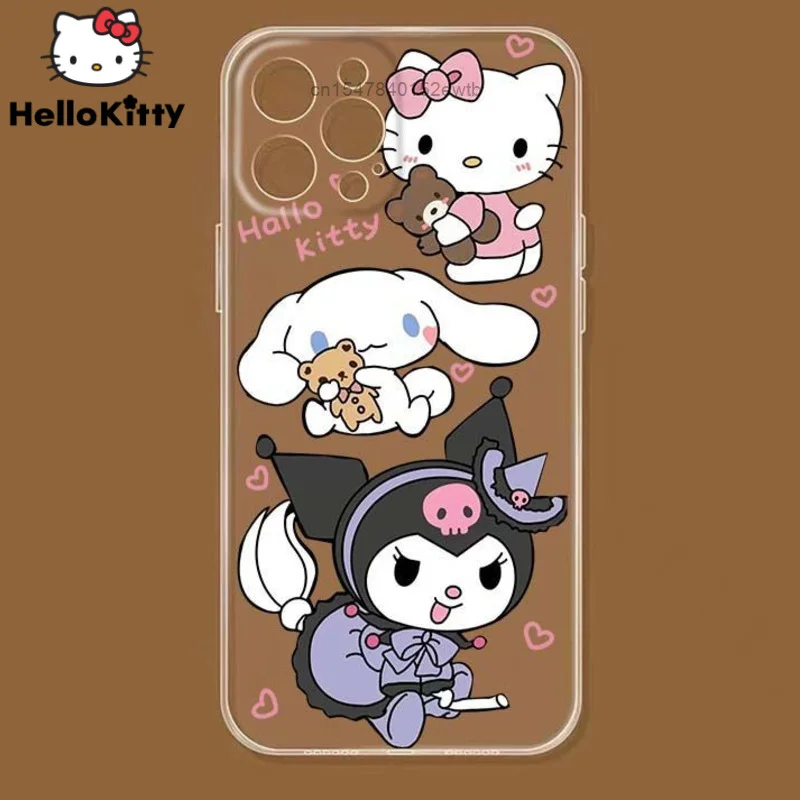 

Kuromi Hello Kitty Cinnamoroll Cartoon Case For iPhone 13 12 11 Pro XS Max X XS XR 7 8 Plus Women Kawaii Transparent Y2k Covers