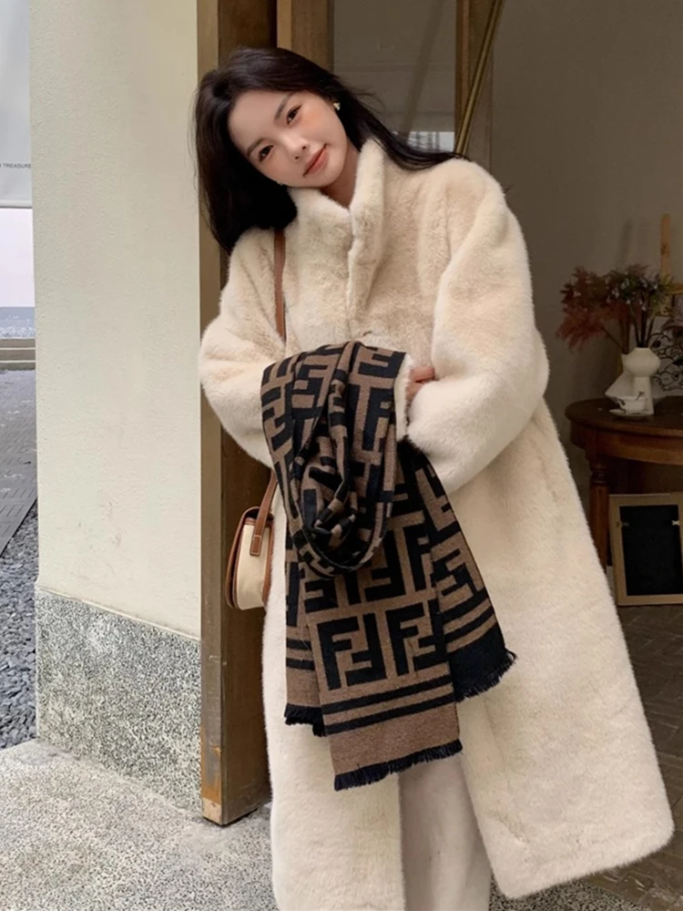 Меховая интегрированная зимняя бархатная искусственная норка длинная меховая