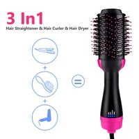 one step hair dryer volumizer salon hot air paddle styling brush negative ion generator hair straightener curler
