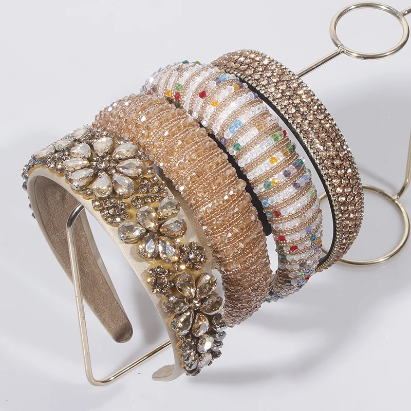 Женская Блестящая Роскошная повязка для волос высокого качества на голову с