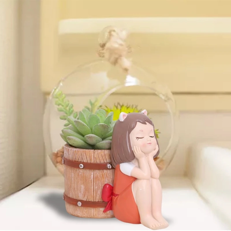 

Girl Barrel Concrete Silicone Pot Mold Succulent Flowerpot Clay Cement Plaster Molds DIY Home Garden Flower Pots Mould