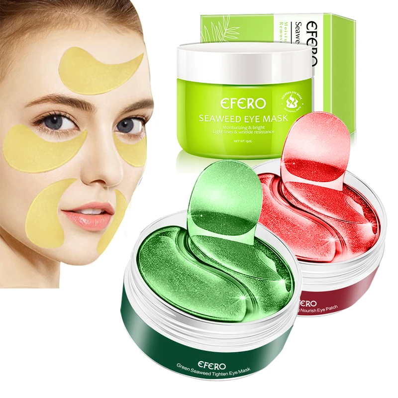 

50/60PCS Crystal Collagen Gold Powder Eye Mask Anti-Aging Dark Circles Acne Beauty Patches for Eye Skin Care Seaweed Eye Patches