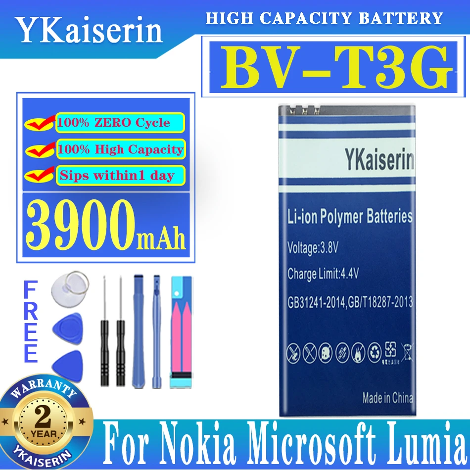 

YKaiserin BV-T3G 3900mAh Replacement Battery For Nokia Microsoft Lumia 650 RM-1154 BVT3G BV T3G Li-Polymer Batteries