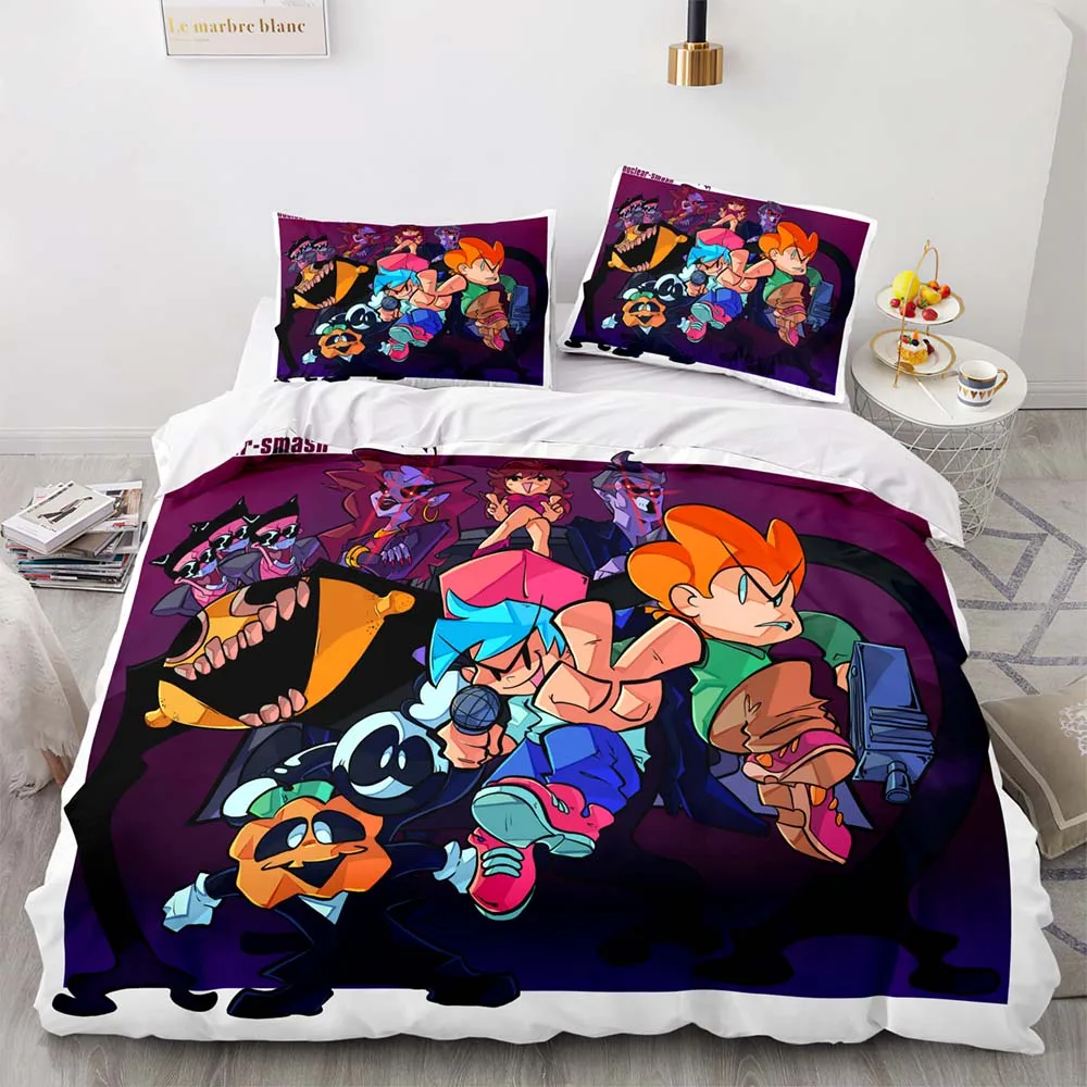 

Set Single Twin Full Queen King Size Kawaii Bed Set Aldult Kid Bedroom Duvetcover Sets 3D Print 019 Friday Night Funkin Bedding