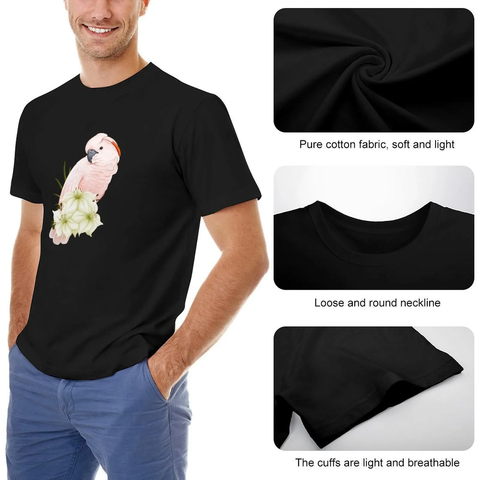 Футболка Moluccan Cockatoo футболки с аниме одежда больших размеров мужская