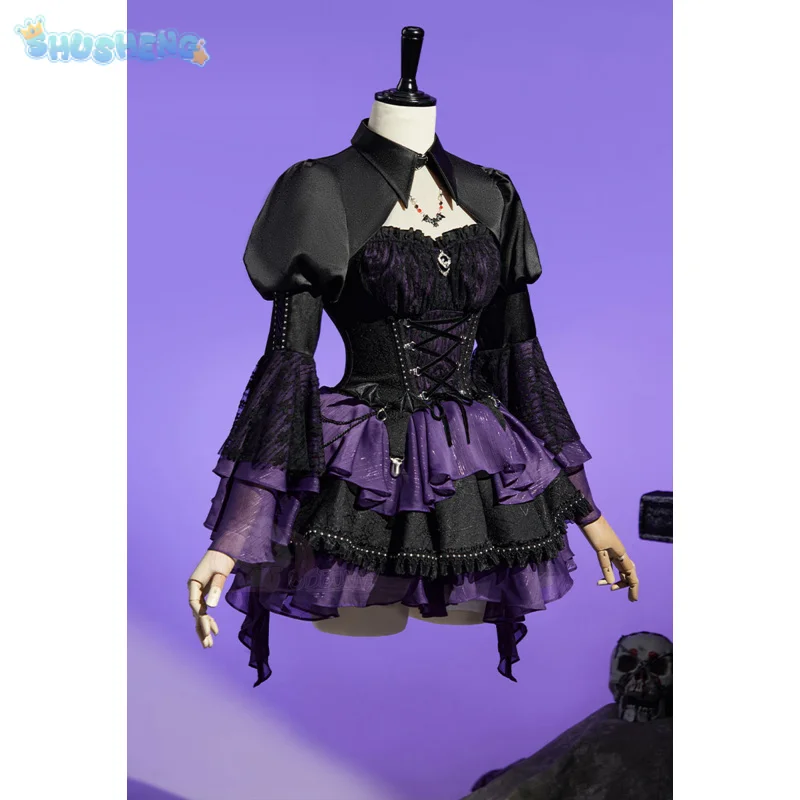 Фото Monster Cos High Elissabat Косплей Костюм Женский Хэллоуин вечерние фантазийная форма платье реквизит носки брошь Лолита сладкий новый комплект №4