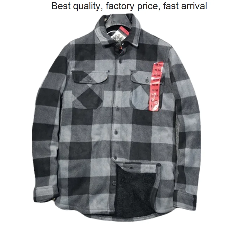High quality luxury brand Outdoor Shirt Cashmere Plaid Long Sleeved Men's Self-cultivation Thickened Warm Fleece Coat Autumn/Win