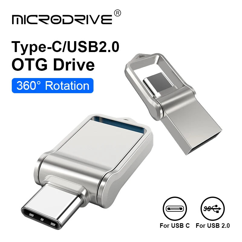 

10pcs MicroDrive Mini Type C 32GB 64GB 128GB Ultra Dual USB Flash Drive High Speed Plug and play Memory Stick Thumb Drive U Disk