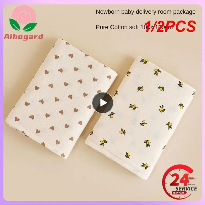 

1/2PCS Ins Baby Blanket Muslin Swaddle 2 Layer Cotton Receive Blankets for Newborn Bath Towel Summer Bedding Baby Items Mother