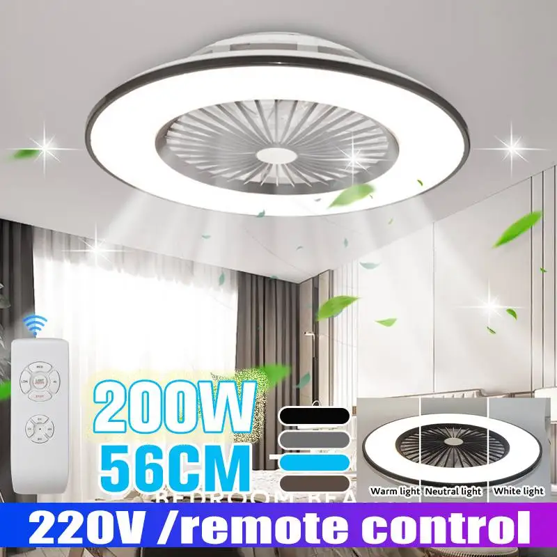

56CM Ceiling Fan With Lights Remote Control Ceiling Lamp For Bedroom Living Room Fan Lamps Adjust Wind Speed Dimming 220V
