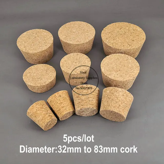 5pcs top dia 32mm to 83mm wood cork lab test tube plug essential oil pudding small glass bottle stopper lid customized