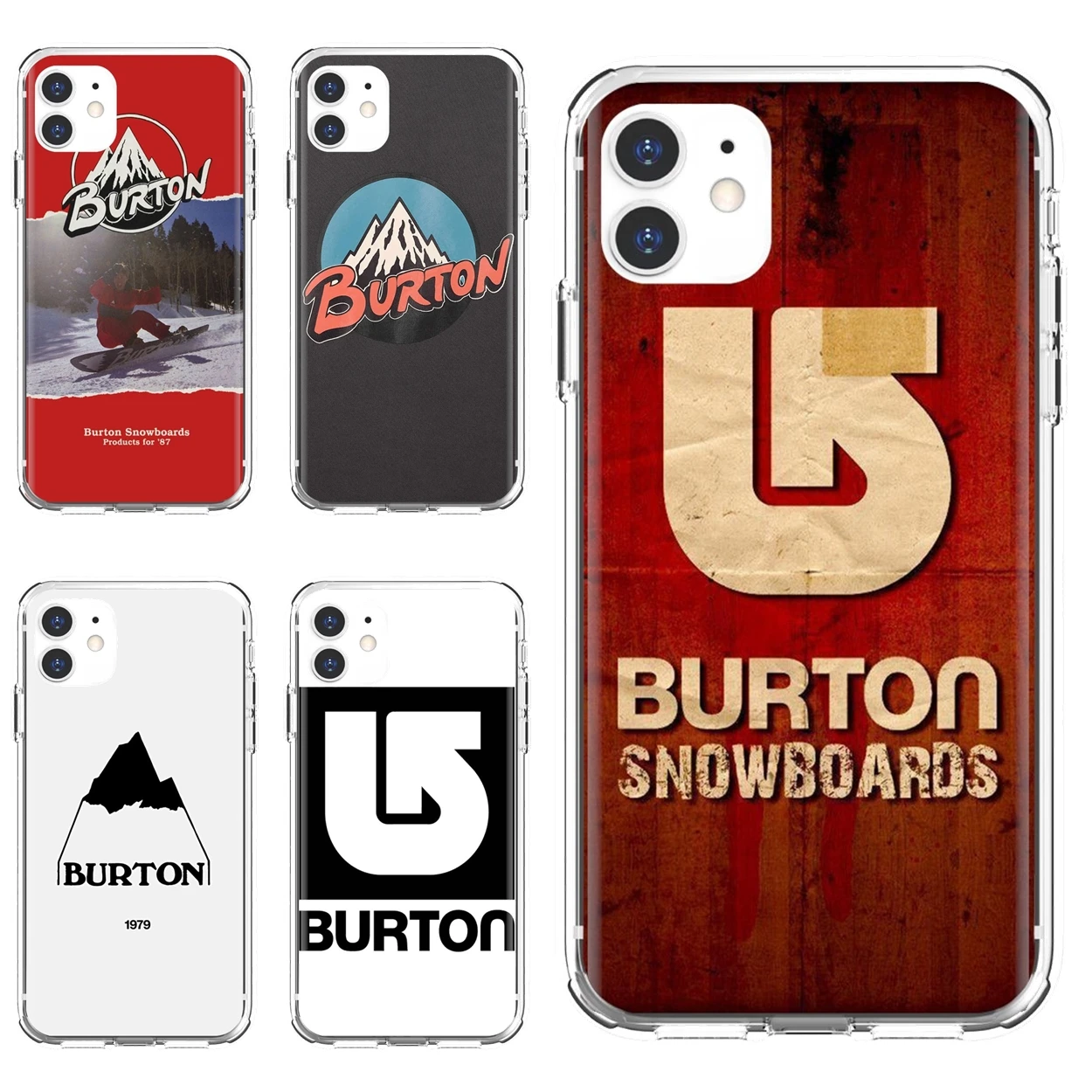 

For iPhone 10 11 12 13 Mini Pro 4S 5S SE 5C 6 6S 7 8 X XR XS Plus Max 2020 Snowboarding-Burton Transparent Soft Cases Covers