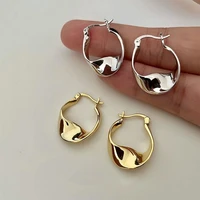 explosive classic fashion simple gold silver simple twisted corrugated hoop earrings ladies jewelry gift party jewelry