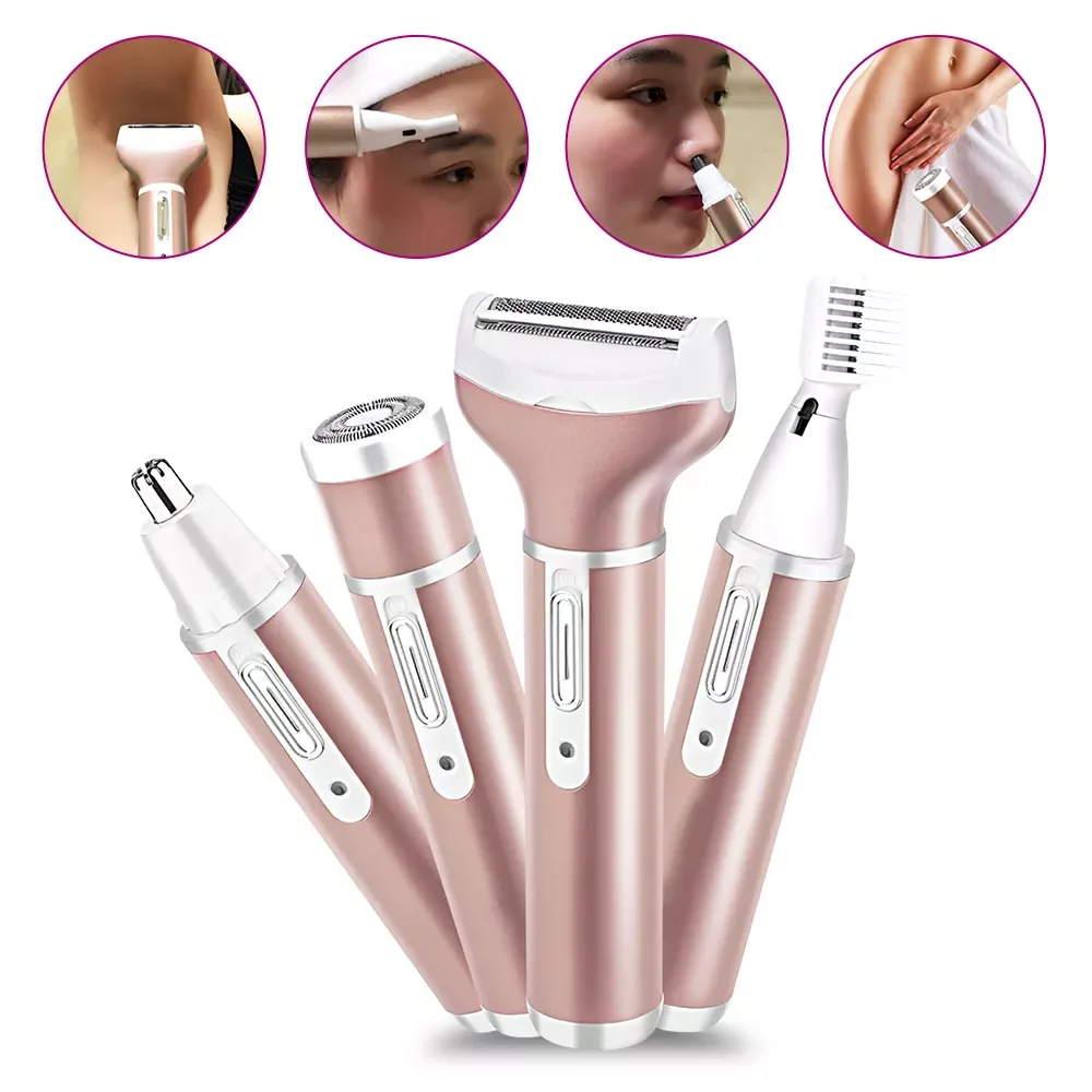 

4 в 1 перезаряжаемый мужской триммер для волос в носу ушах безболезненная Женская Мужская стрижка бакенбард бровей машинка для стрижки боро...