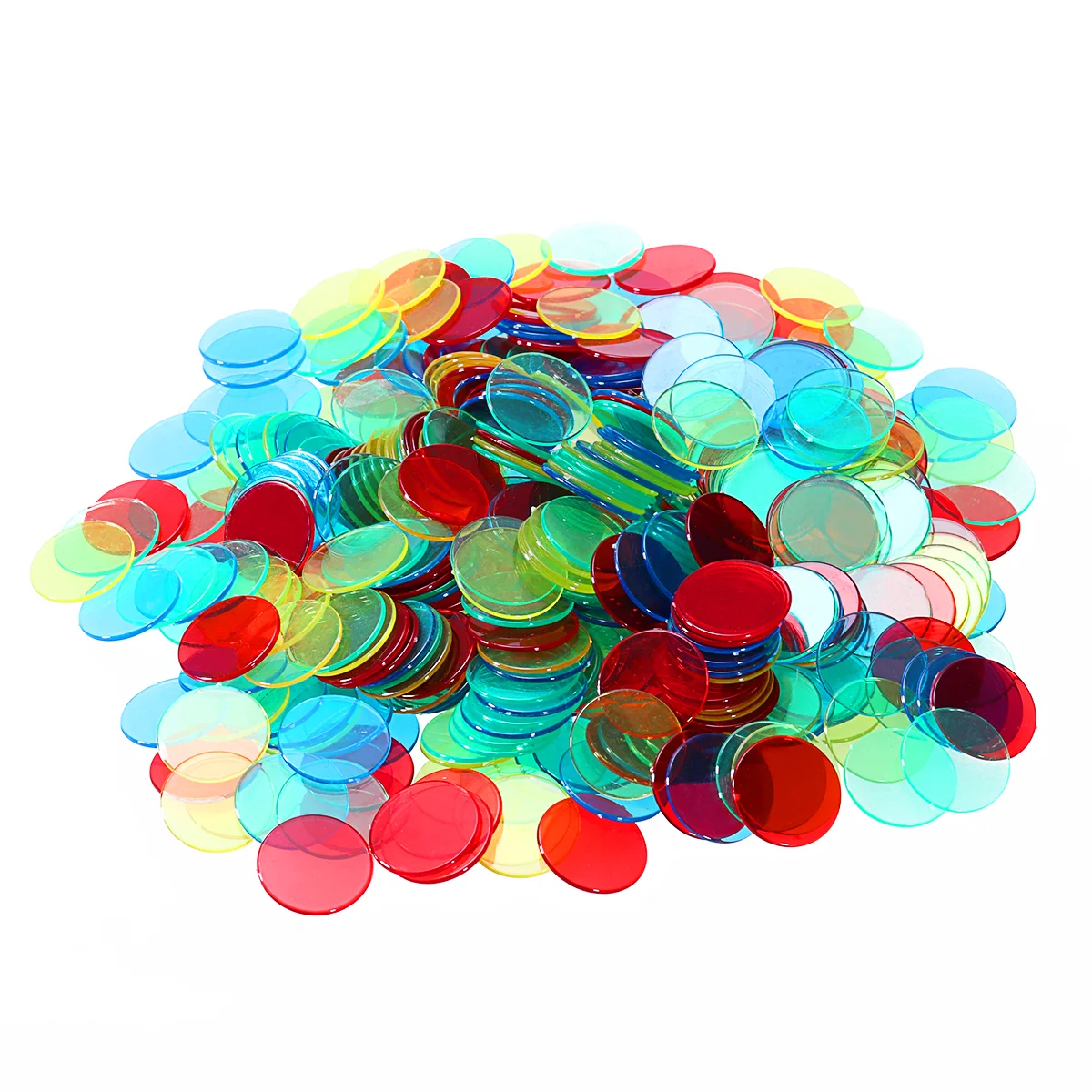

400pcs Bingo Chips Counters Game Markers Bingo Chip Marker Bingo Game Colored Bingo Chips Transparent Counting Chips