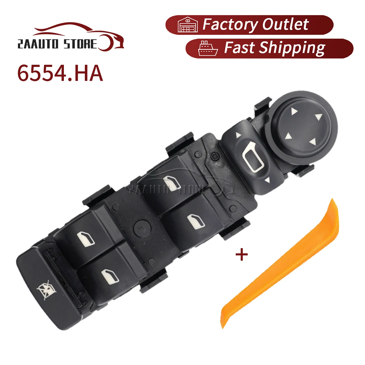 

For Citroen C4 2004-2015 6554.HA Front Electric Power Window Master Switch Mirror Control Button 6+3Pins Car 9651464577 6554HA