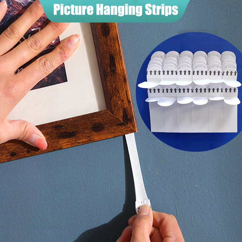 

20Pcs Picture Hanging Strips Damage-Free Picture&Frame Hanging Strips Inter Locking Faster for Home Decor Frame Tape