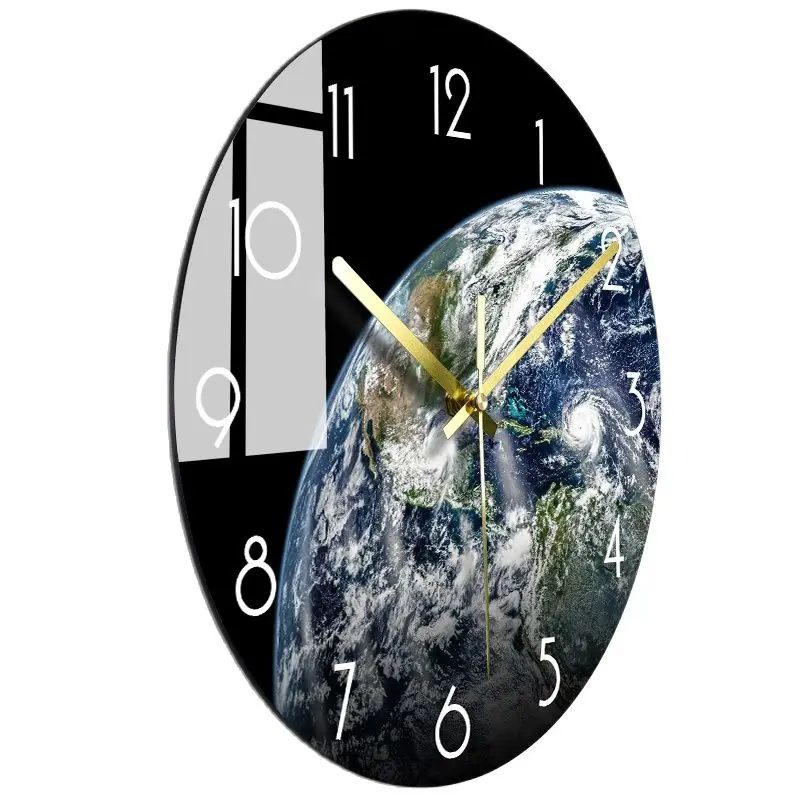 

Wall Clock Glass Living Room Planet Watch Home Modern Luxury Wall Clocks Home Decor Orologio Da Parete Gift