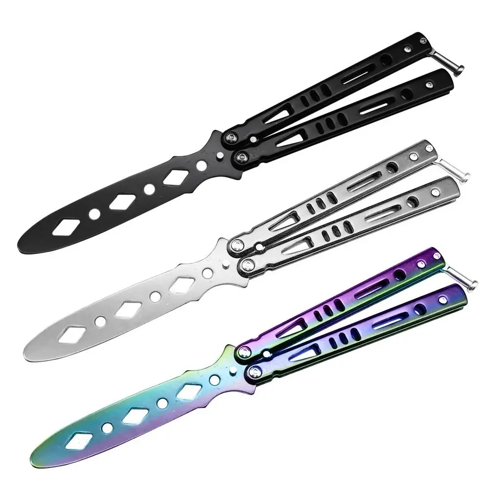 Foldable Butterfly Knife Portable Transformable CSGO Blunt Balisong Pocket Trainer Survival Knife Training Tool For Outdoor Game