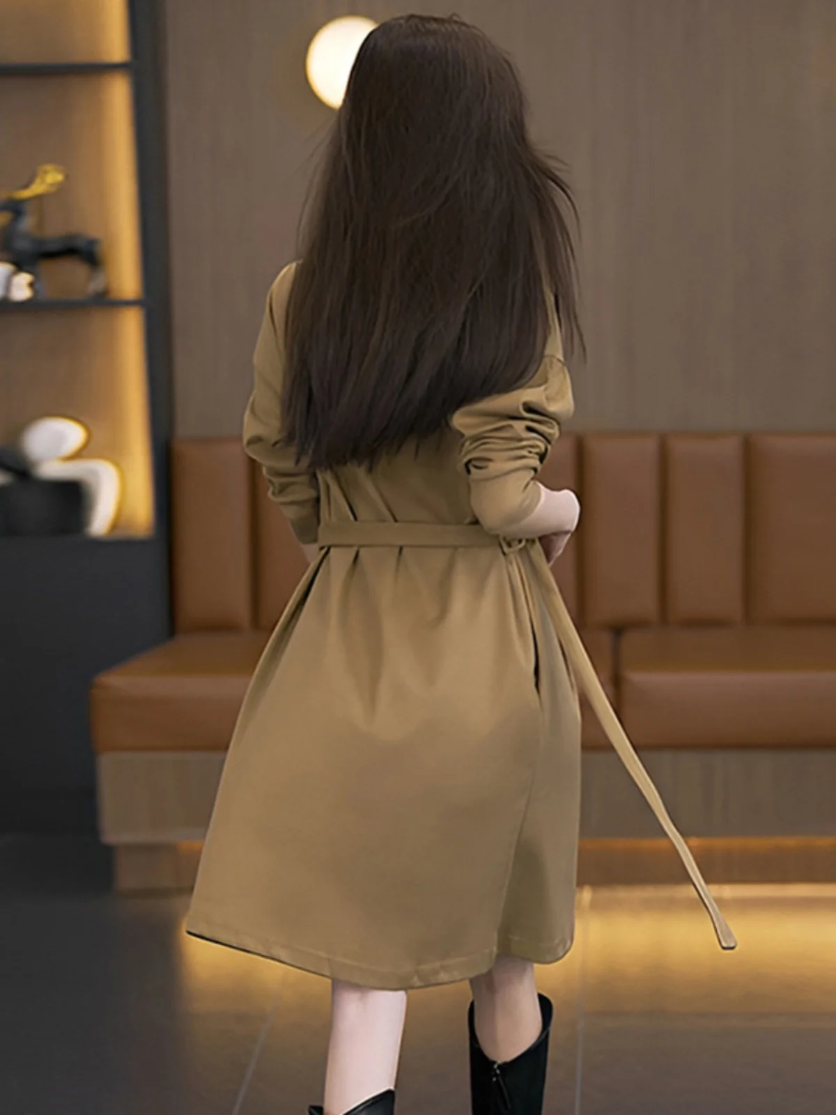 Женское платье с лацканами 2024 осень и зима новинка High Sense модное для похудения