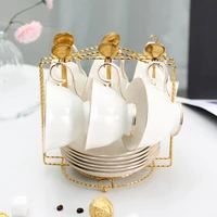 luxury coffee cups and saucers set ceramic creative english cups tea set beautiful small gift juego de te porcelain tableware