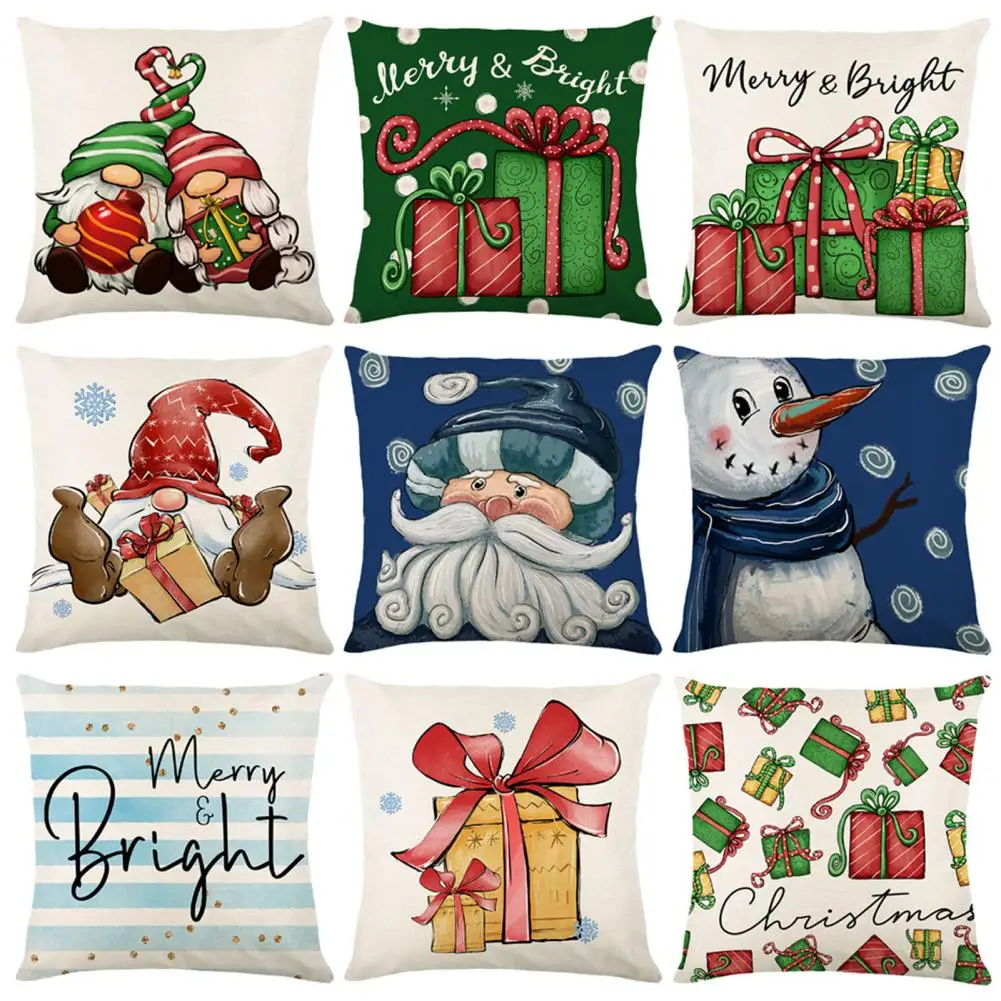 

Pillowcase Attractive Single Side Printing Soft for Daily Life Christmas Pillowcase Throw Pillow Cover