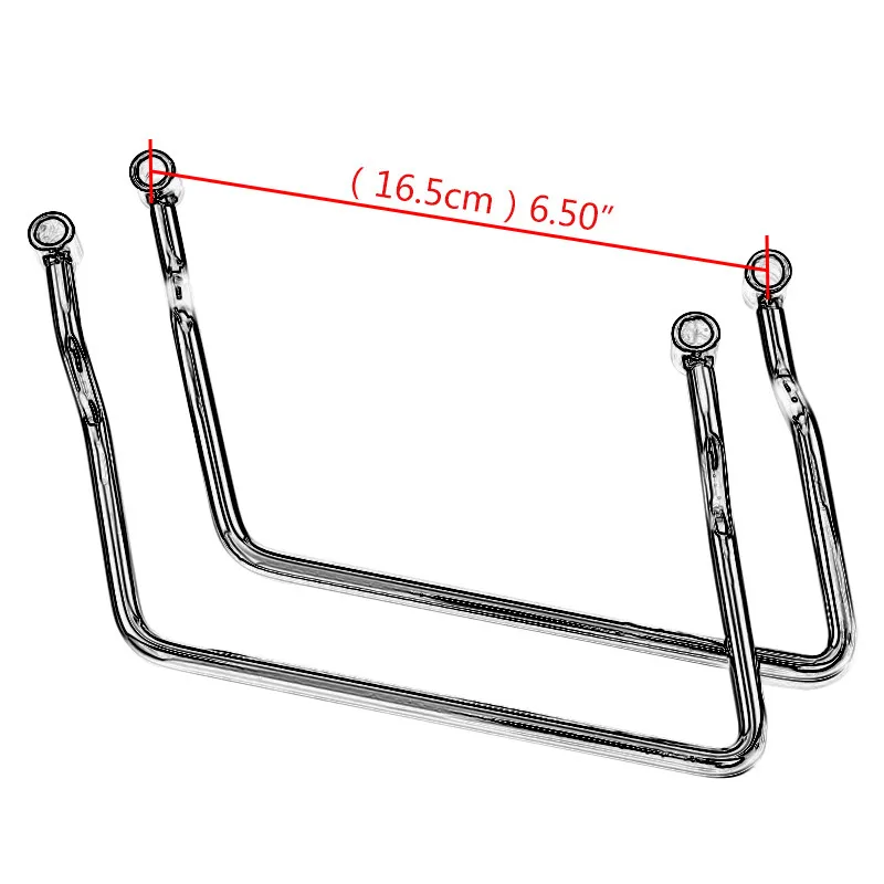 

Хромированная сумка-седло для мотоцикла 14 см-24 см, опорная планка, защитный кронштейн для багажа, крепление для Honda Shadow ACE VT400/750, универсальный