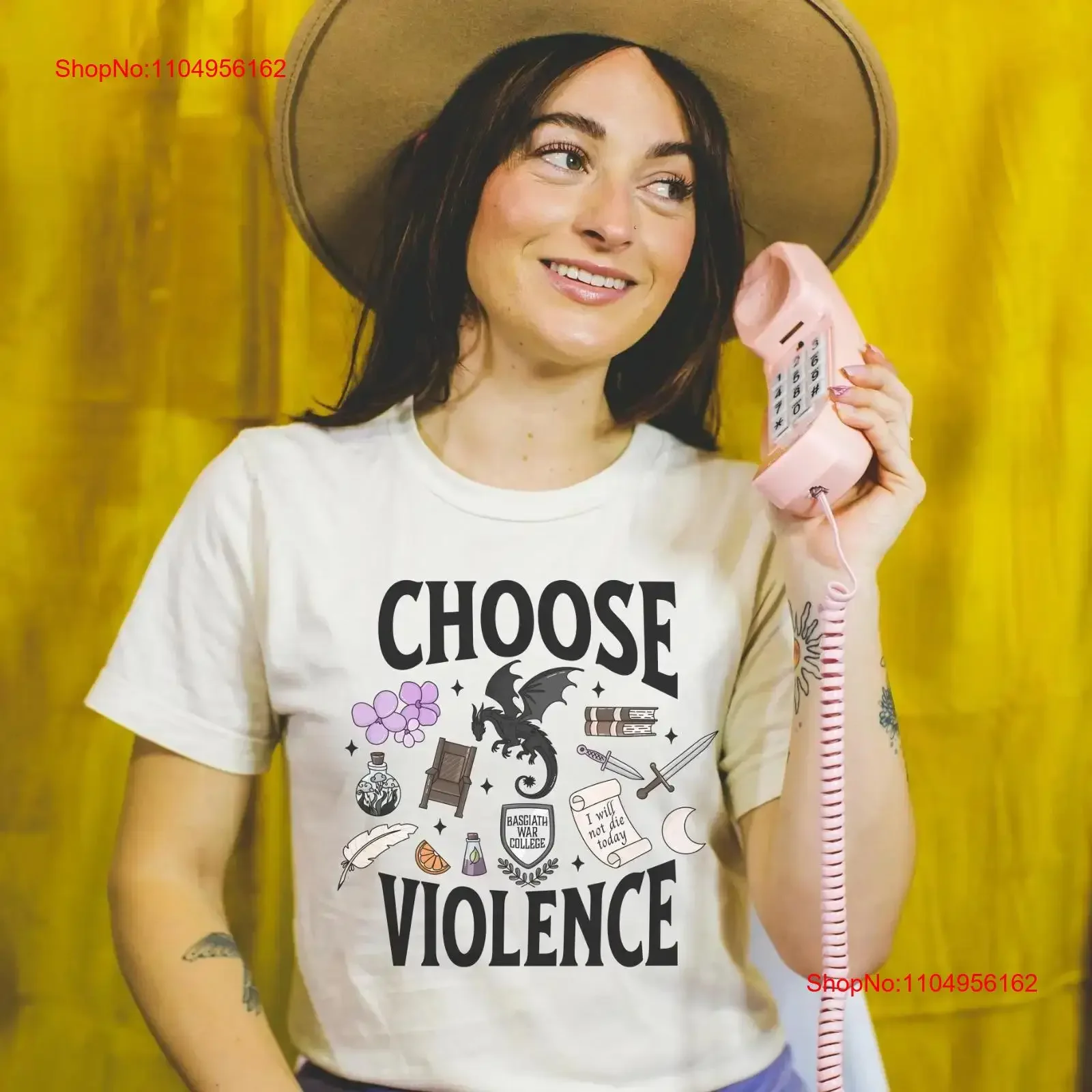 Фото Футболка Choose Violence Fantasy Reader Book Lover Bella Холщовый трикотаж винтажный стираный топ унисекс для повседневной носки Стильный №1