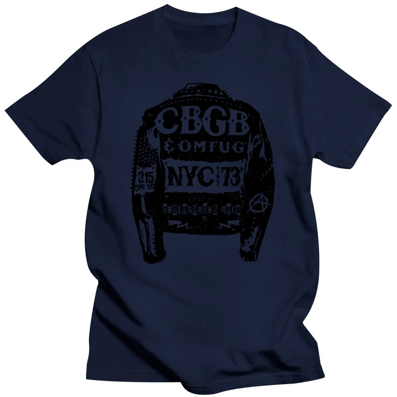 Куртка с заклепками CBGB OMFUG NYC 1973 мужская футболка Underground Punk Rock Band Merch