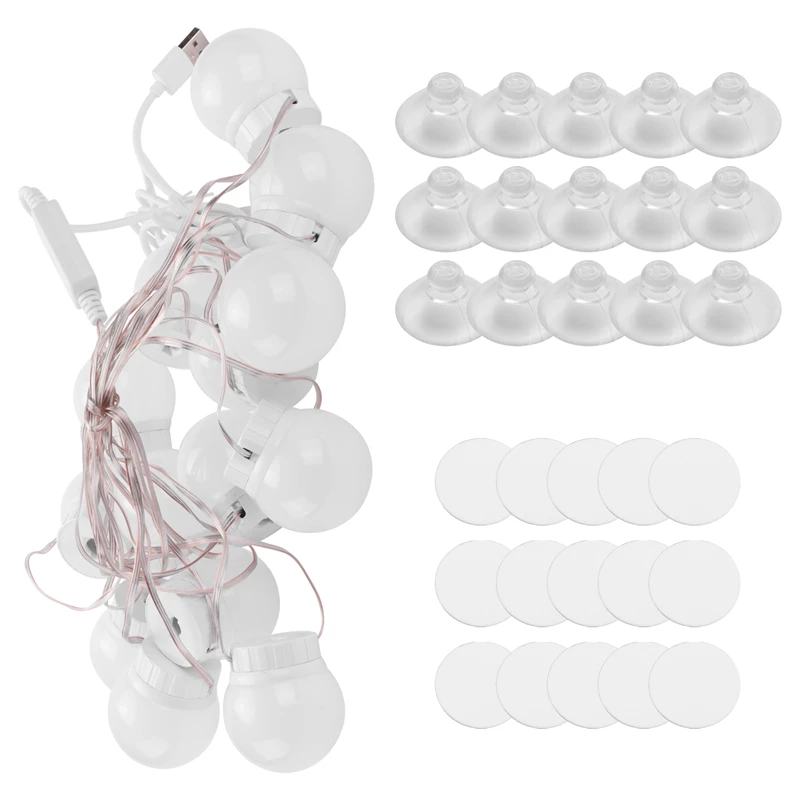 

3 Modes Colors Makeup Mirror Light LED Touch-Dimming Vanity Dressing Lamp Bulb USB 12V Make Up Mirror Wall Lamp