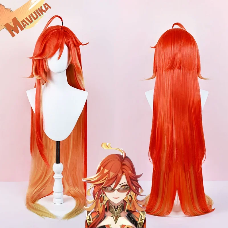 Игра Genshin Impact Mavuika Pyro Archon парик для косплея термостойкие синтетические длинные