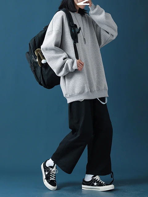 LEGIBLE 2022 New Oversize Hoodies Women pulovers Hooded Cotton Thicken Warm Loose Hoodie Women Sweatshirts Female 4