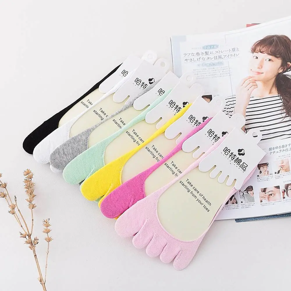 

Женские летние носки с пятью пальцами, ультратонкие носки с забавным носком, невидимые носки, силиконовые Нескользящие носки-лодочки