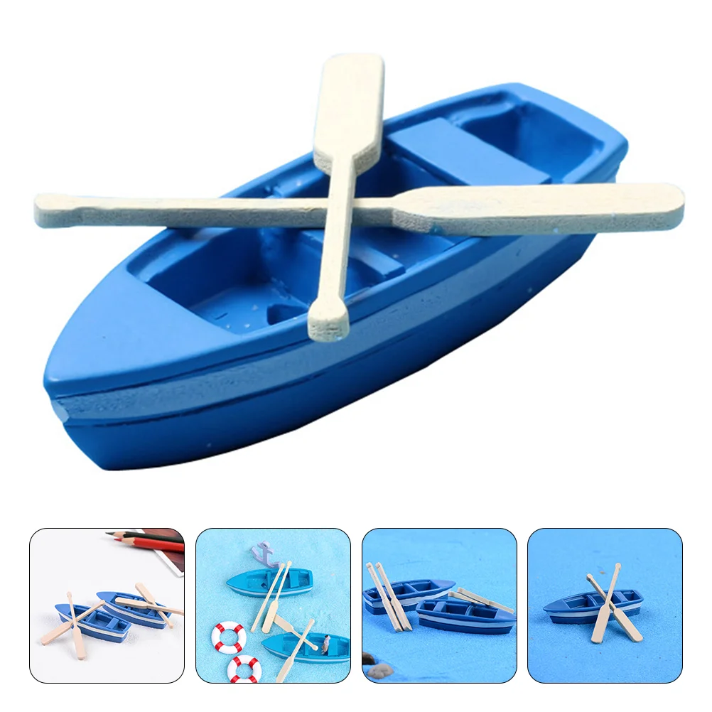 

Boat Mini Decor Miniature Resin Aquarium Landscape Figurines Ornament Micro Ornaments Figurine Ship Beach Scene Paddles