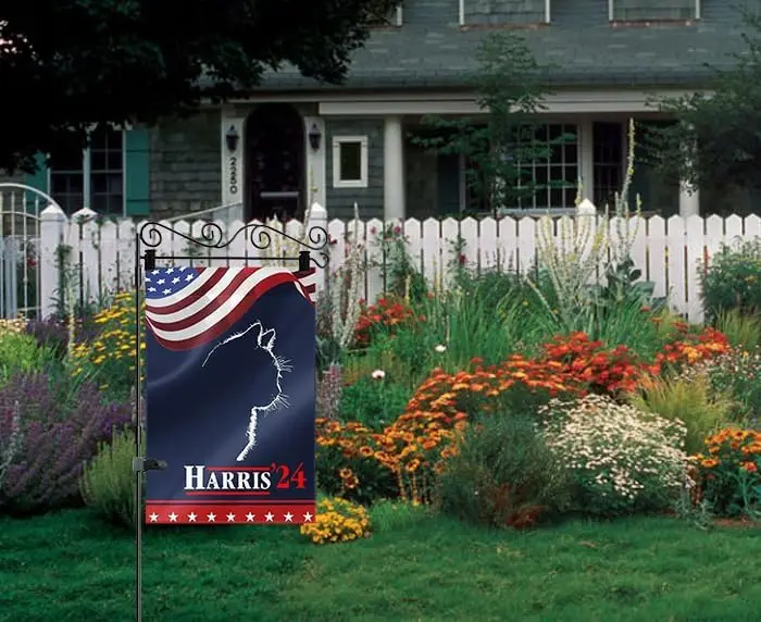 Детский кот женский садовый флаг Kamalas 12x18 дюймов президент Камалы Харриса 2024