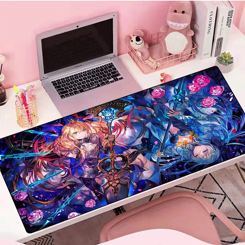 

Большой коврик для мыши Fate Grand Order Kawaii, резиновый коврик, игровой коврик для мыши, Настольная защита, Настольный коврик, аксессуары для ПК, мил...