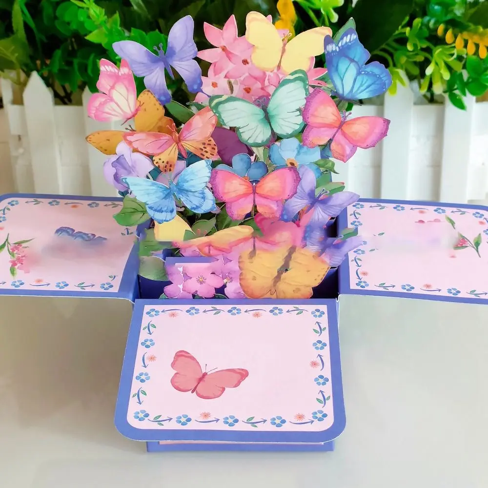 Свадебная поздравительная открытка Тропический цветок 3D Букет бумажных цветов