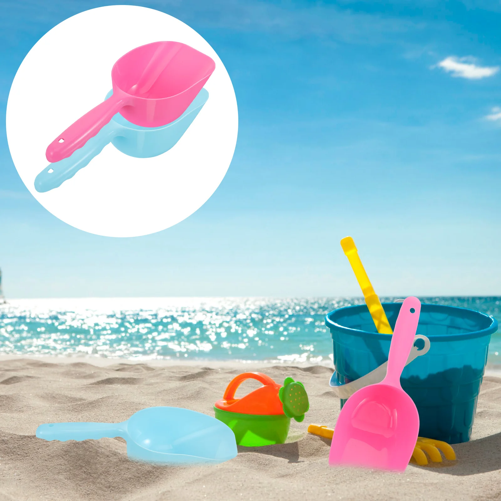 

4pcs Small Gardening Shovels Plastic Sand Shovels Reusable Plastic Beach Shovels