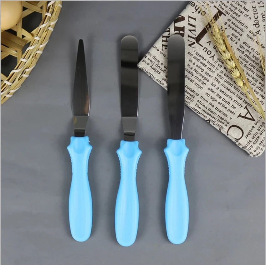 

3pc/set Small Cranked / Angled Spatula Palette Knife Stainless Steel Butter Cake Cream Knife Spatula Fondant Sugarcraft tools