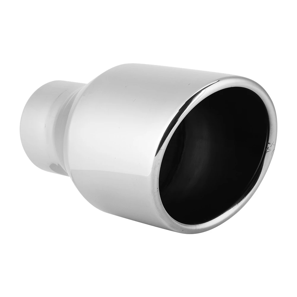 

Universal 63-102mm Single Layer Crimping Bevel Tail Throat Steel Exhaust Pipe Tip Car Modification