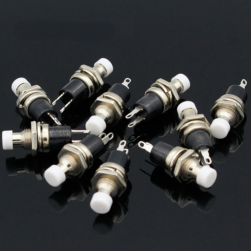 

10pcs NO Normally Open Mini Momentary Spring Return Push Button Switches White