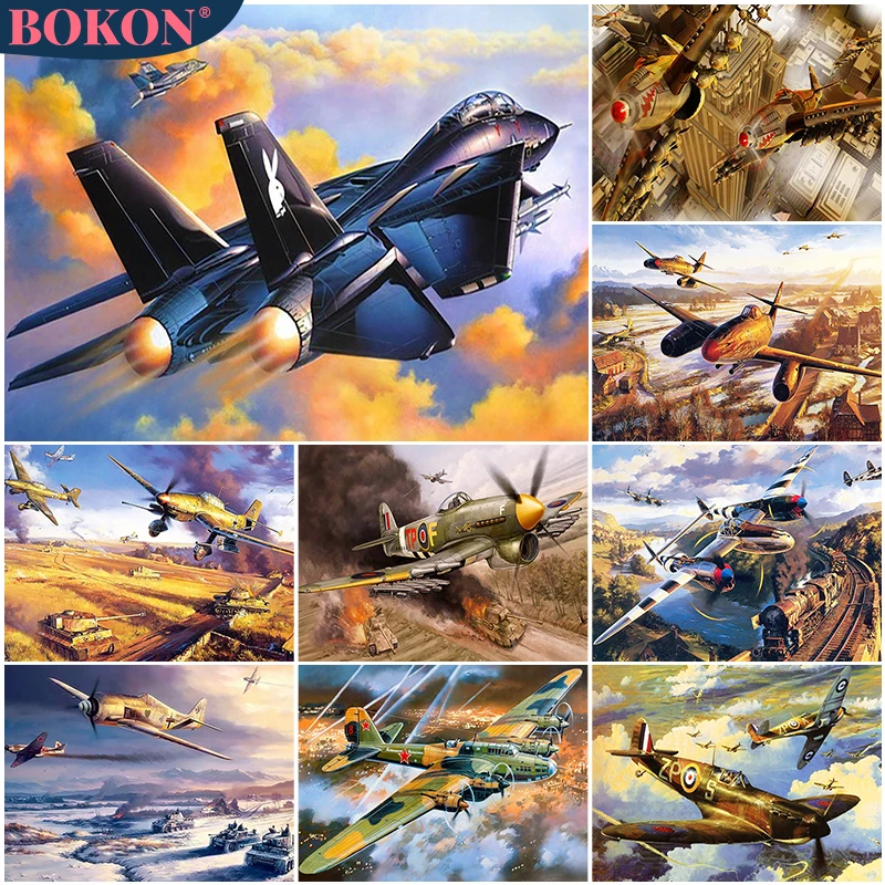 

Алмазная 5D Вышивка с самолетом, алмазная вышивка крестом, живопись, пейзаж, костюм «сделай сам», Алмазная мозаика, украшение для дома