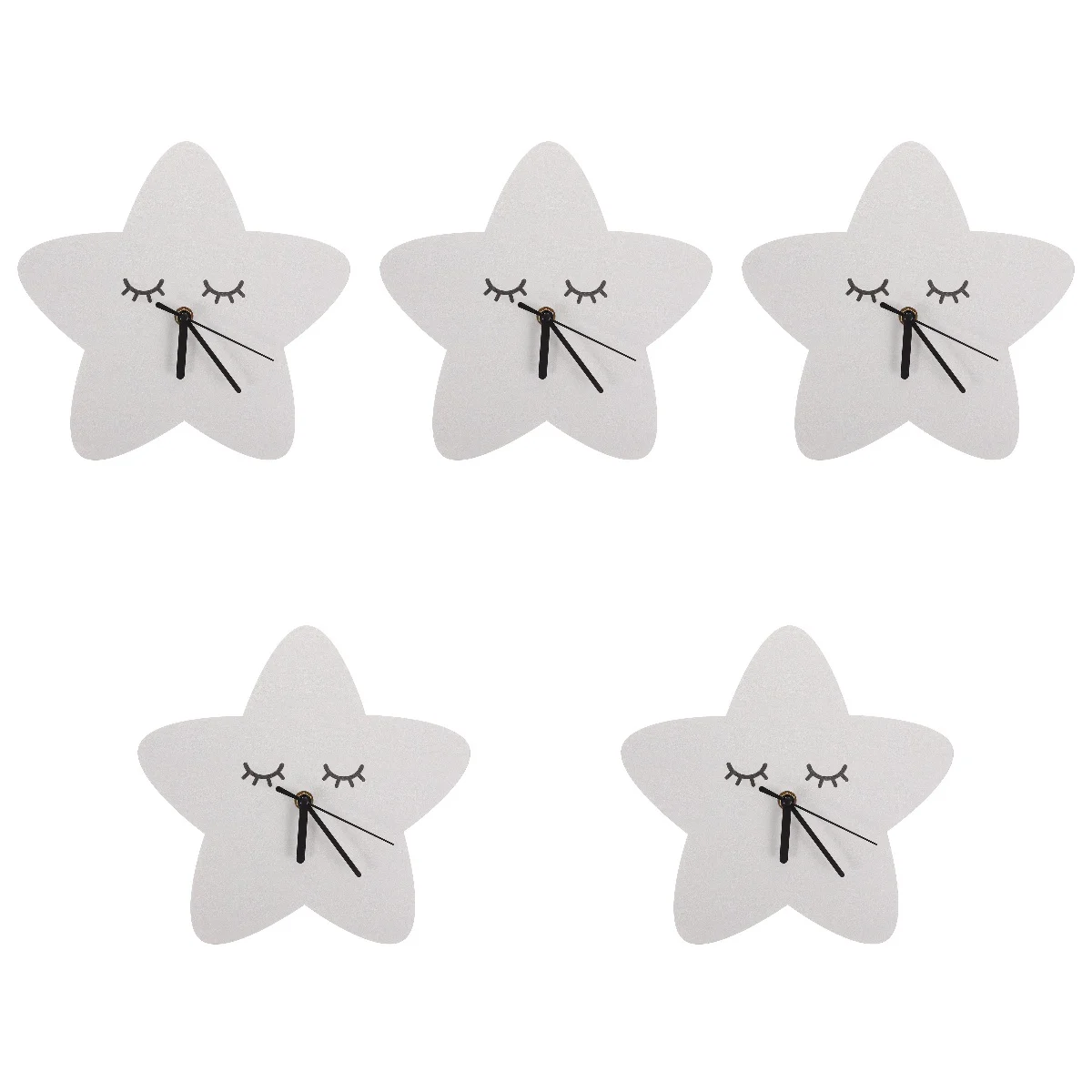 

5pcs Non Ticking Silent Clock Operated Wall Clock Hanging Star Shaped Wall Clock