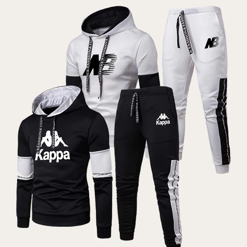 

2023 Newest Fashion Tracksuit Men's Long Sleeve Hoodie + Sports Pants Set Pullover Sweater Tops and Jogging Pants Casual Outfit