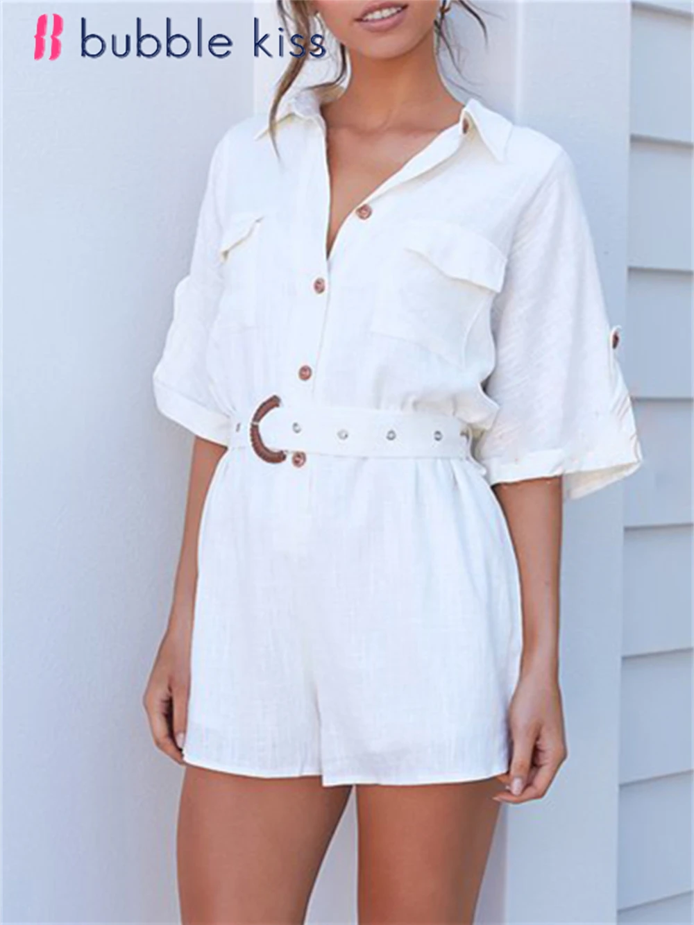 Женский Летний комбинезон с квадратным вырезом на бретелях |